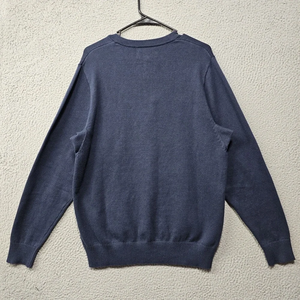 Duluth Sweater Mens Medium Navy Blue Strongarm Henley Long Sleeve Pullover